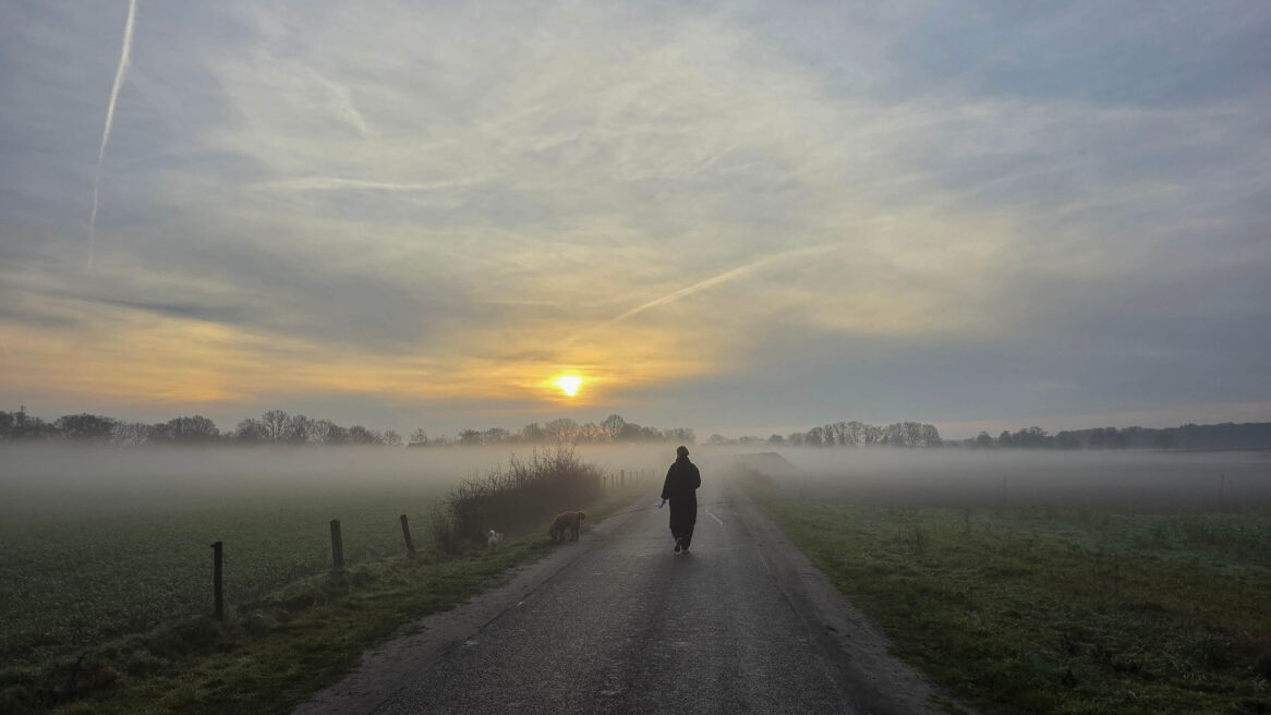20 December morgens , Karen in de mist rond de klok van negen